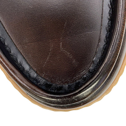 LOUIS VUITTON Woodcut Line Derby Shoes Brown/Beige Leather Wood Size 7