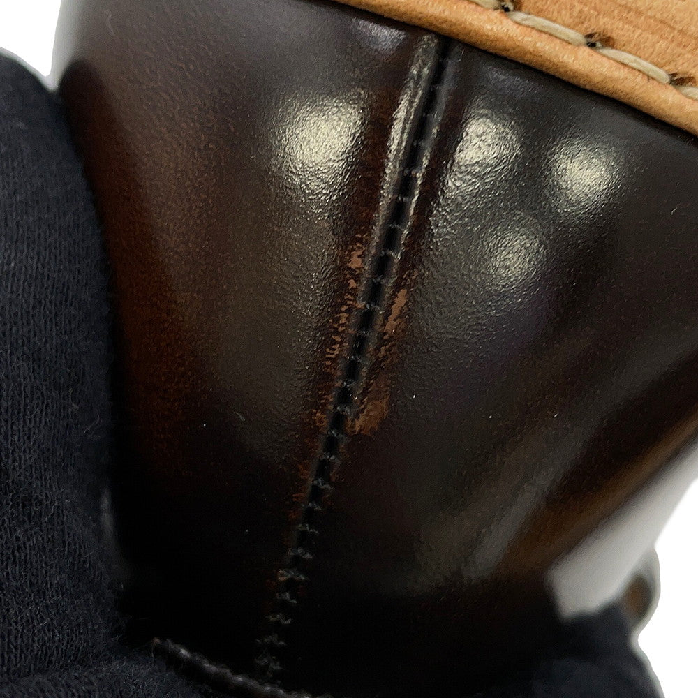 LOUIS VUITTON Woodcut Line Derby Shoes Brown/Beige Leather Wood Size 7