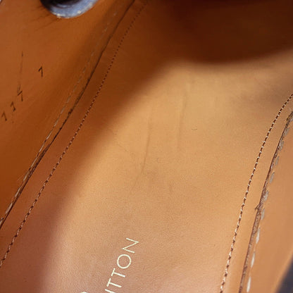 LOUIS VUITTON Woodcut Line Derby Shoes Brown/Beige Leather Wood Size 7