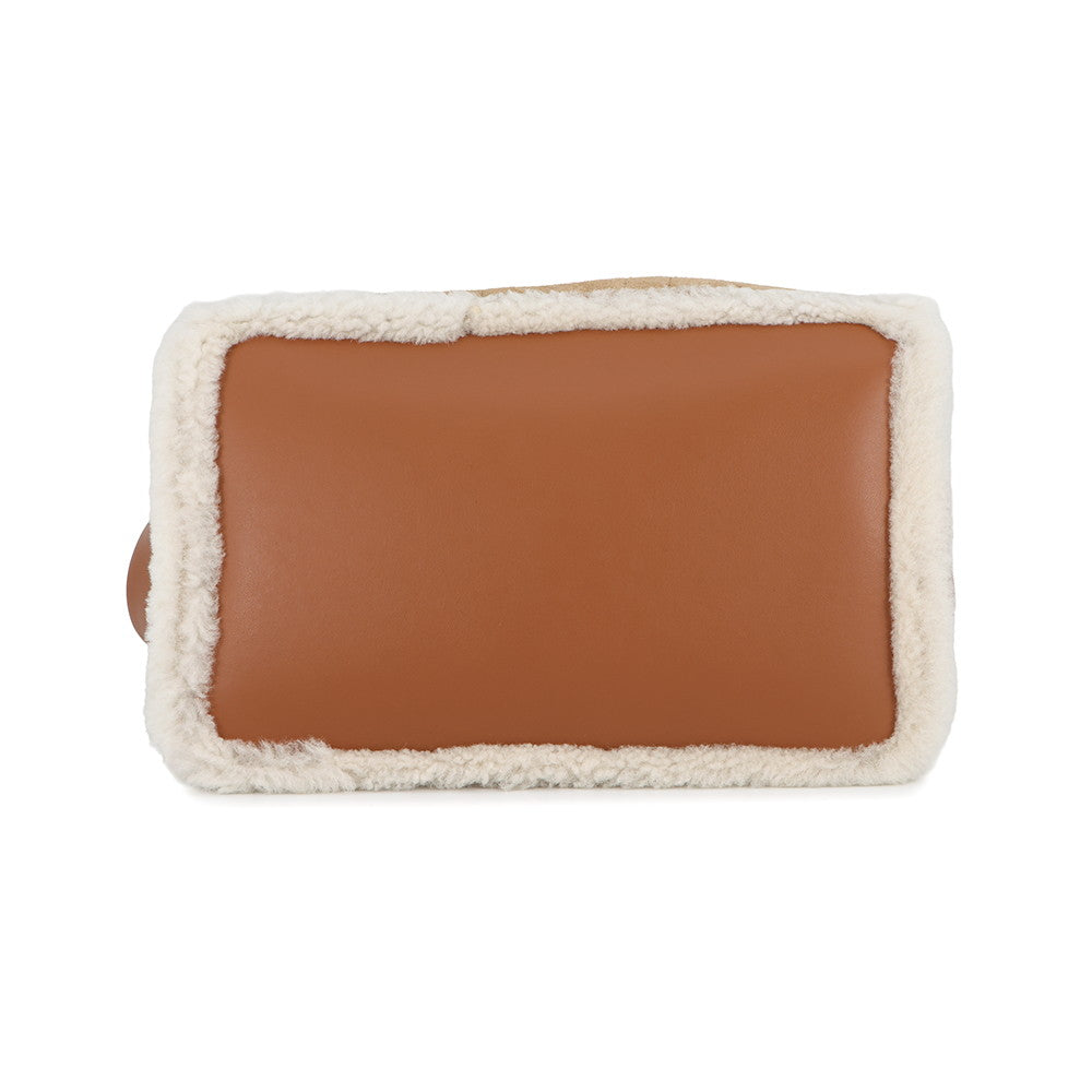 Dior To Jules Macrocannage Handbag Beige/Brown/EcruWhiteM2821OMMZ Shearling suede Size Medium