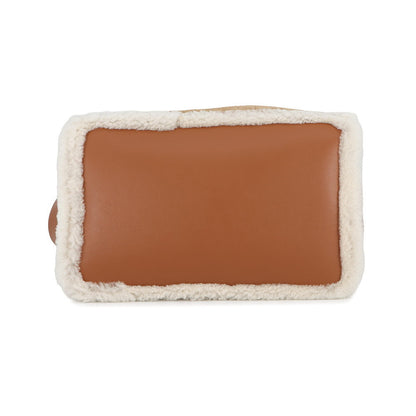 Dior To Jules Macrocannage Handbag Beige/Brown/EcruWhiteM2821OMMZ Shearling suede Size Medium