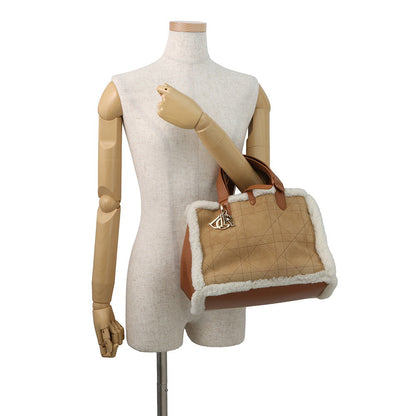 Dior To Jules Macrocannage Handbag Beige/Brown/EcruWhiteM2821OMMZ Shearling suede Size Medium