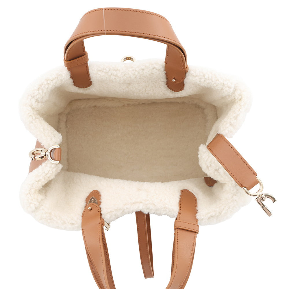 Dior To Jules Macrocannage Handbag Beige/Brown/EcruWhiteM2821OMMZ Shearling suede Size Medium