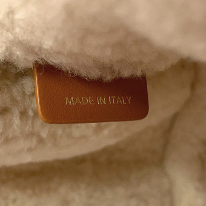 Dior To Jules Macrocannage Handbag Beige/Brown/EcruWhiteM2821OMMZ Shearling suede Size Medium
