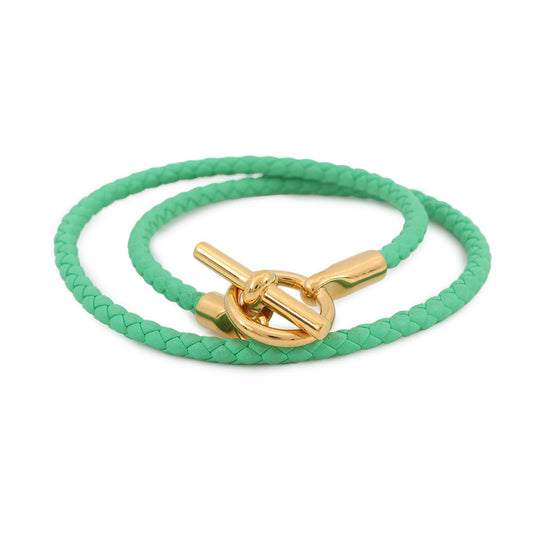 HERMES Grennan de Bourtour Bracelet VertComic Swift Leather