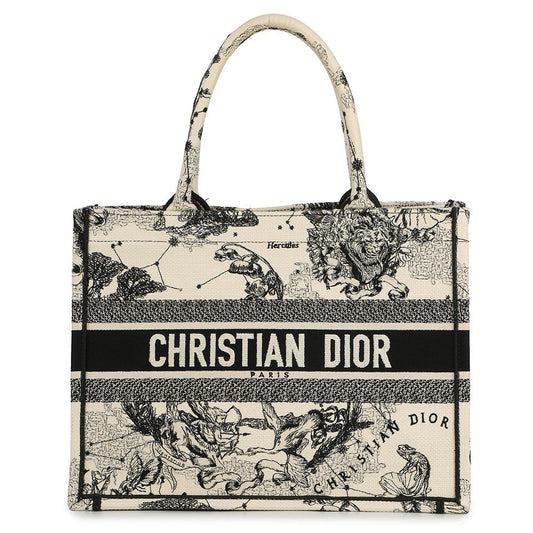Dior Book Tote Zodiac Latte White/BlackM1296ZRHZ Canvas Size Medium