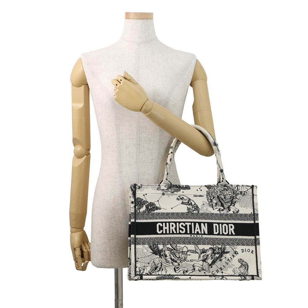 Dior Book Tote Zodiac Latte White/BlackM1296ZRHZ Canvas Size Medium