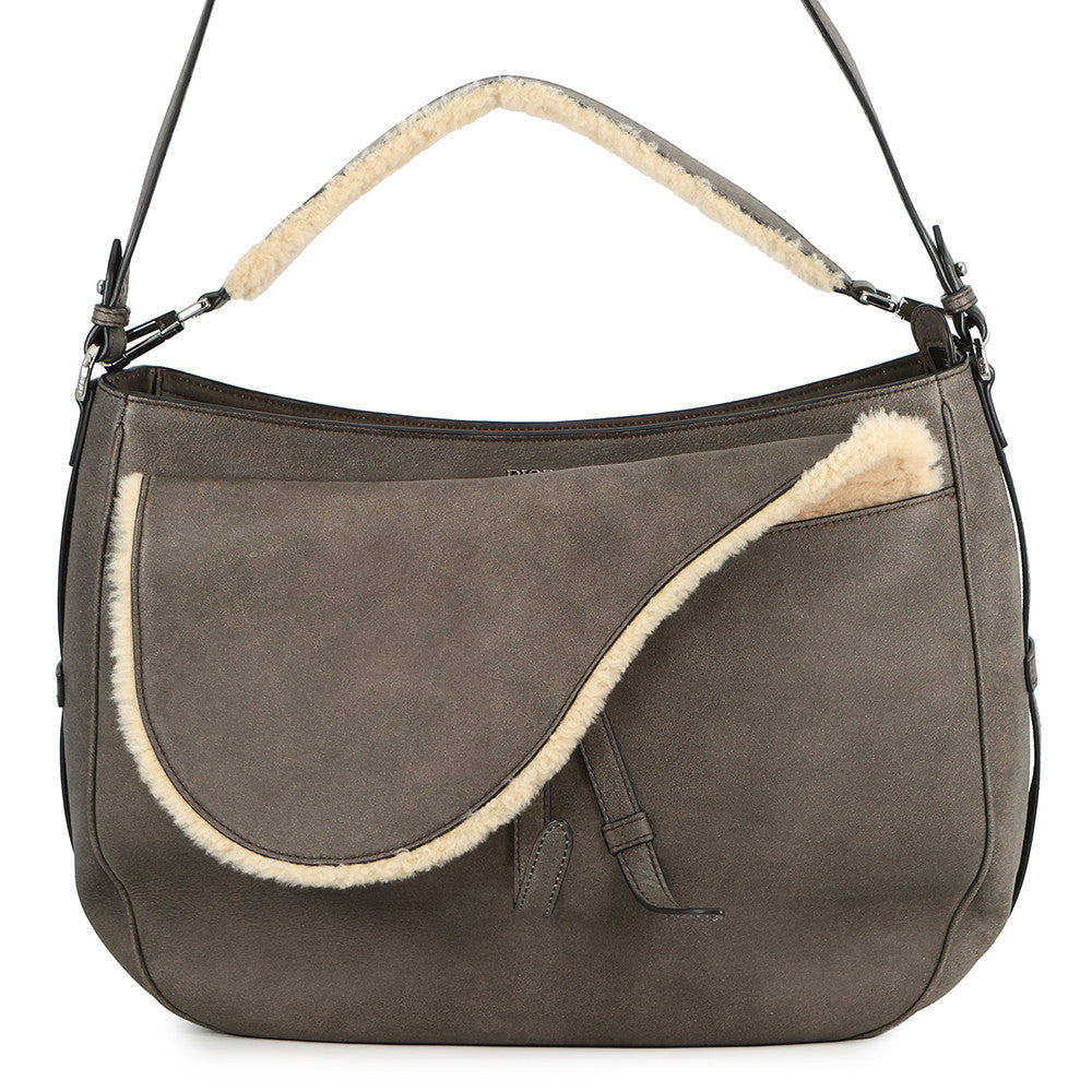Dior Saddle 2-way soft bag Brown Leather Mouton