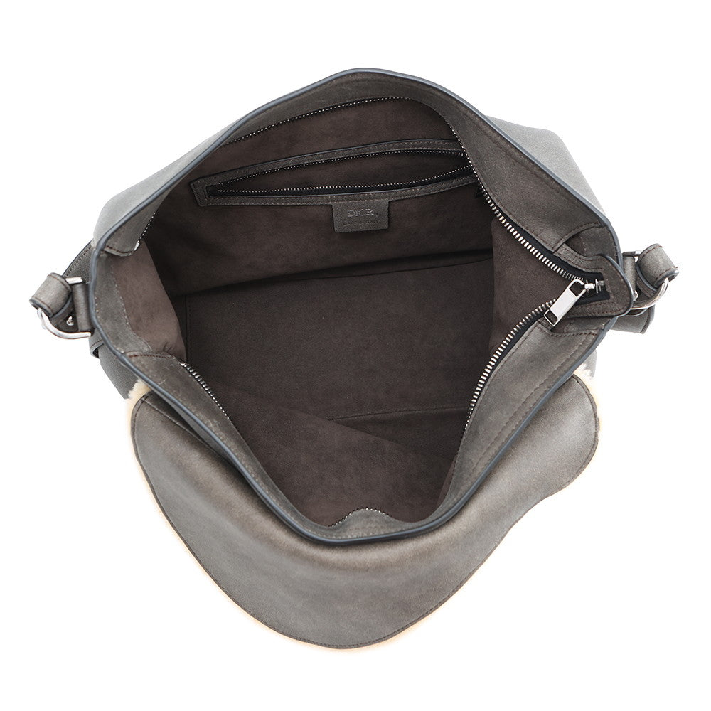 Dior Saddle 2-way soft bag Brown Leather Mouton