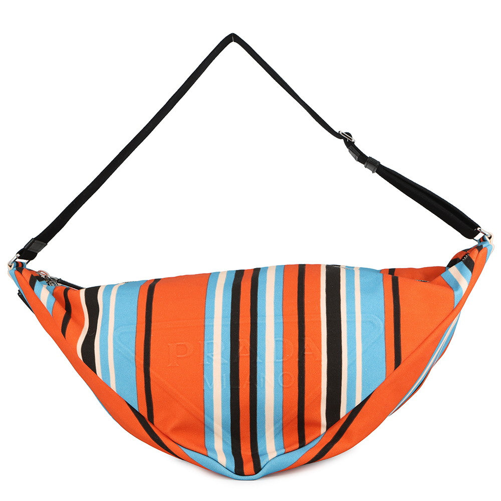 PRADA Triangle Shoulder Bag Orange/Blue/Multicolor2VY007 Canvas