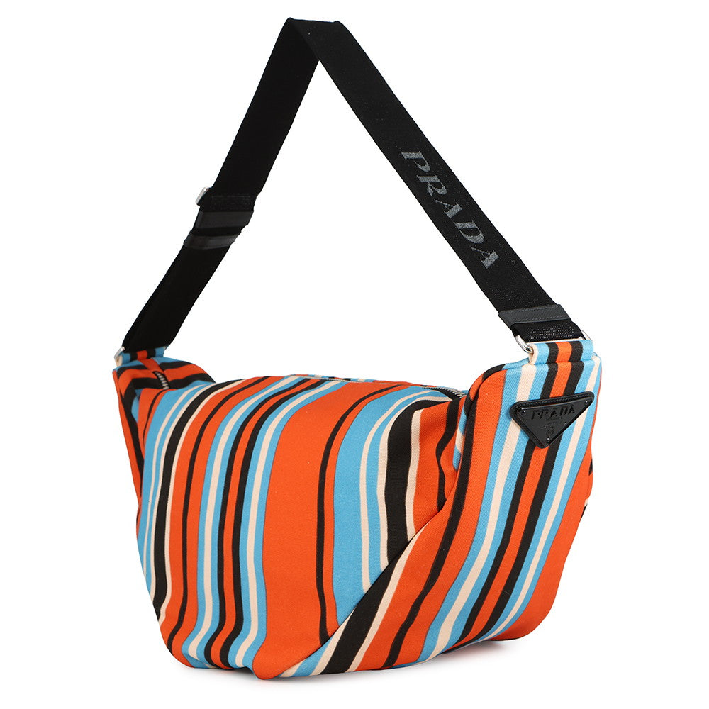 PRADA Triangle Shoulder Bag Orange/Blue/Multicolor2VY007 Canvas