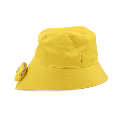 PRADA Re-Nylon Triangle Logo Bucket Hat with Mini Pouch Yellow2HC282 Nylon