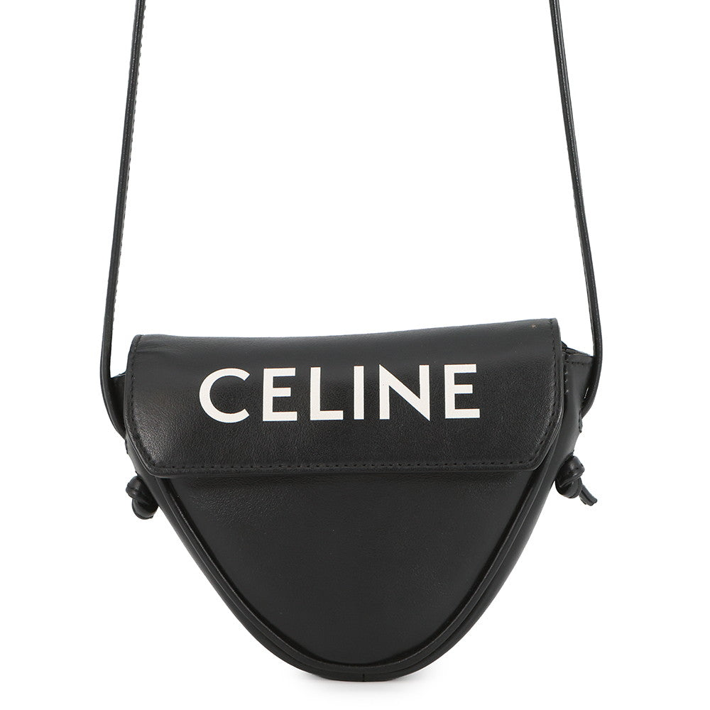 CELINE Triangle Mini Shoulder Bag Black10I193DMO Leather