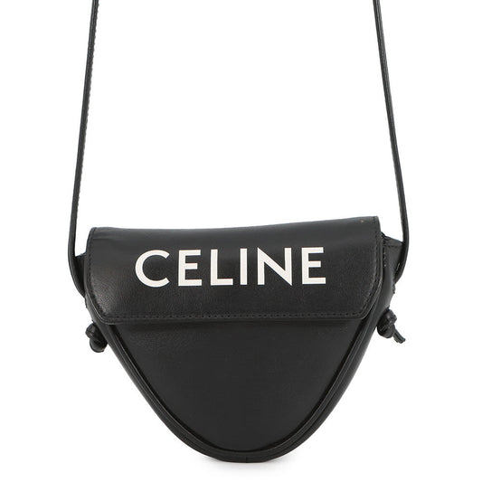 CELINE Triangle Mini Shoulder Bag Black10I193DMO Leather