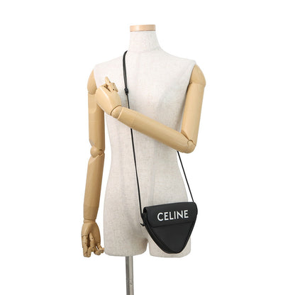 CELINE Triangle Shoulder Bag Black19590 Leather