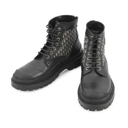 Dior Oblique Explorer short boots Black/Gray3BO296ZKD Leather Canvas Size 42