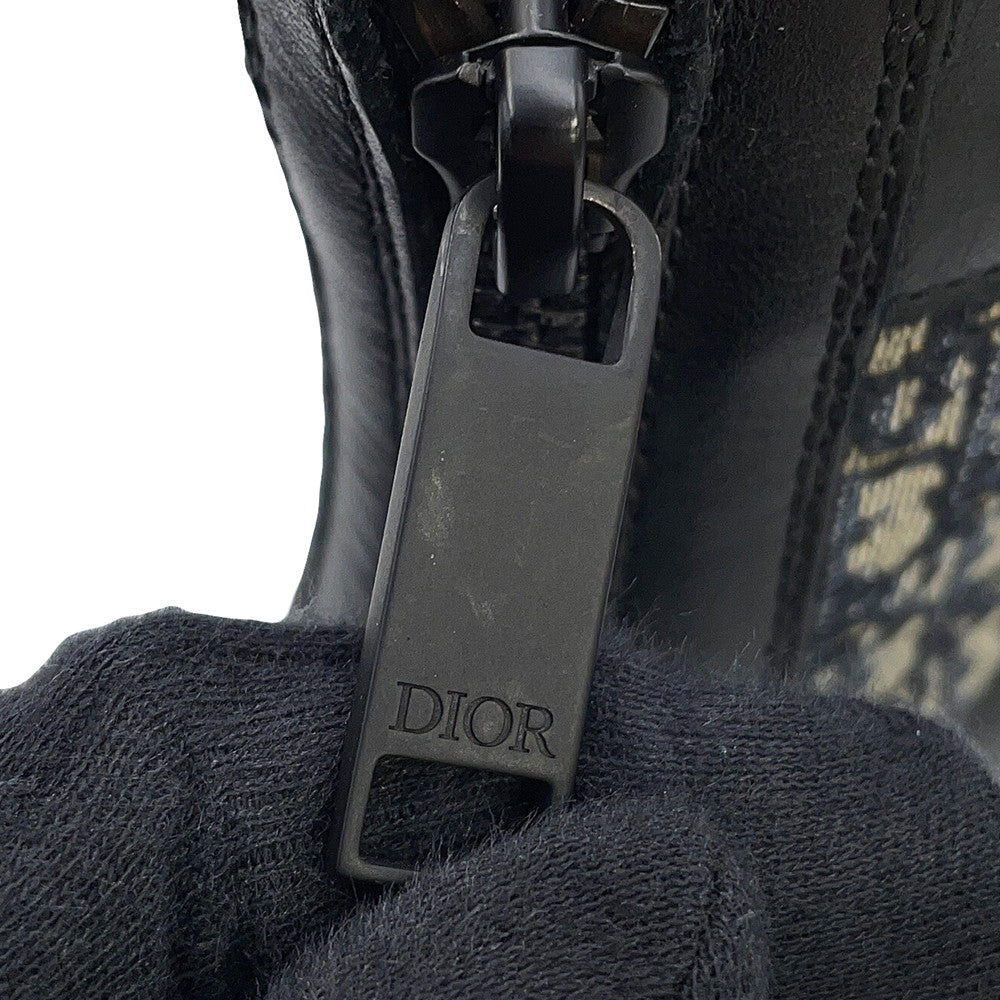 Dior Oblique Explorer short boots Black/Gray3BO296ZKD Leather Canvas Size 42
