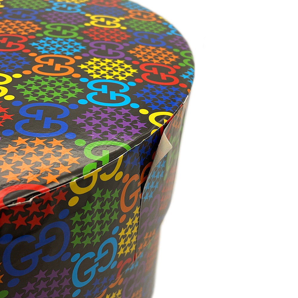 GUCCI GG Psychedelic Fedora Size L Black/Multicolor604781 Polyester56% Cotton44%
