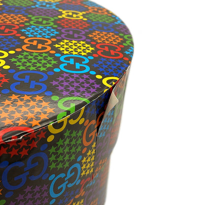 GUCCI GG Psychedelic Fedora Size L Black/Multicolor604781 Polyester56% Cotton44%