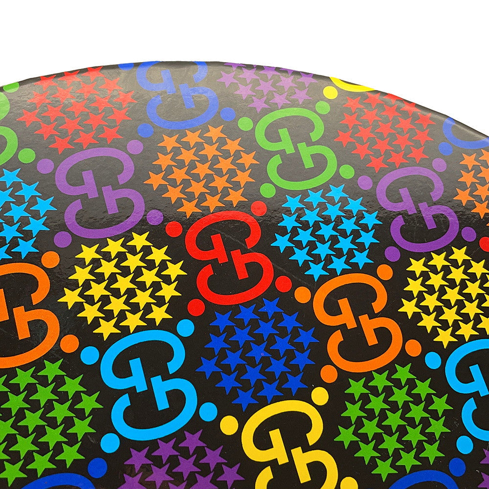 GUCCI GG Psychedelic Fedora Size L Black/Multicolor604781 Polyester56% Cotton44%