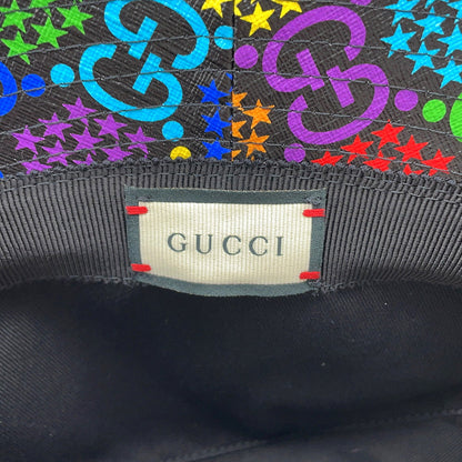 GUCCI GG Psychedelic Fedora Size L Black/Multicolor604781 Polyester56% Cotton44%
