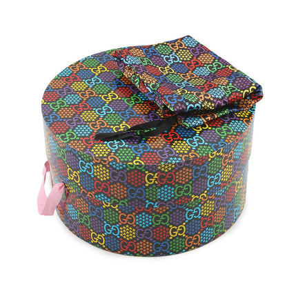 GUCCI GG Psychedelic Fedora Size L Black/Multicolor604781 Polyester56% Cotton44%