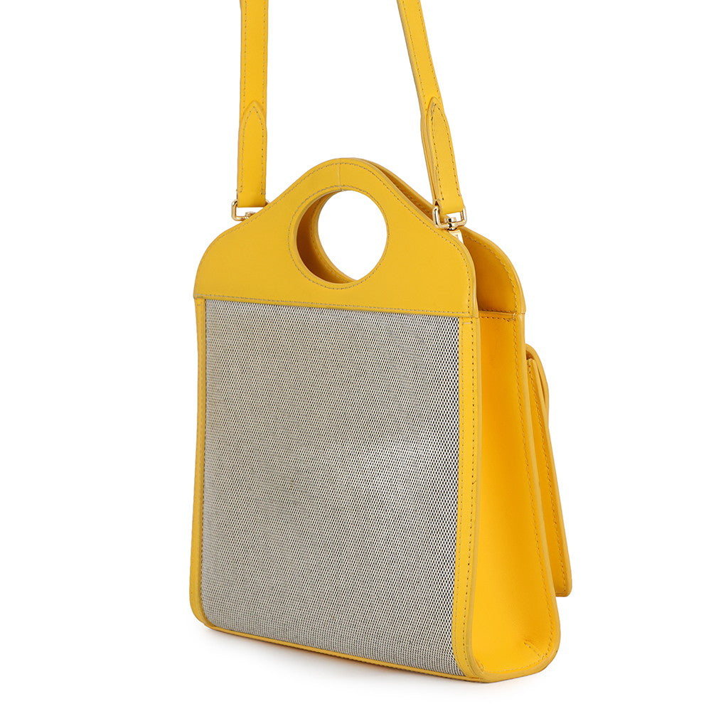 BURBERRY Pocket Bag 2WAY Bag Beige/Yellow8047352 Canvas Leather Size Mini