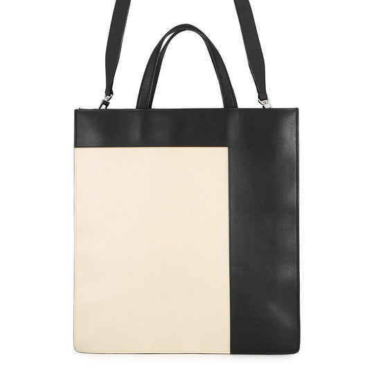 Valextra Valextra 2-Way Tote Black/Ivory Leather