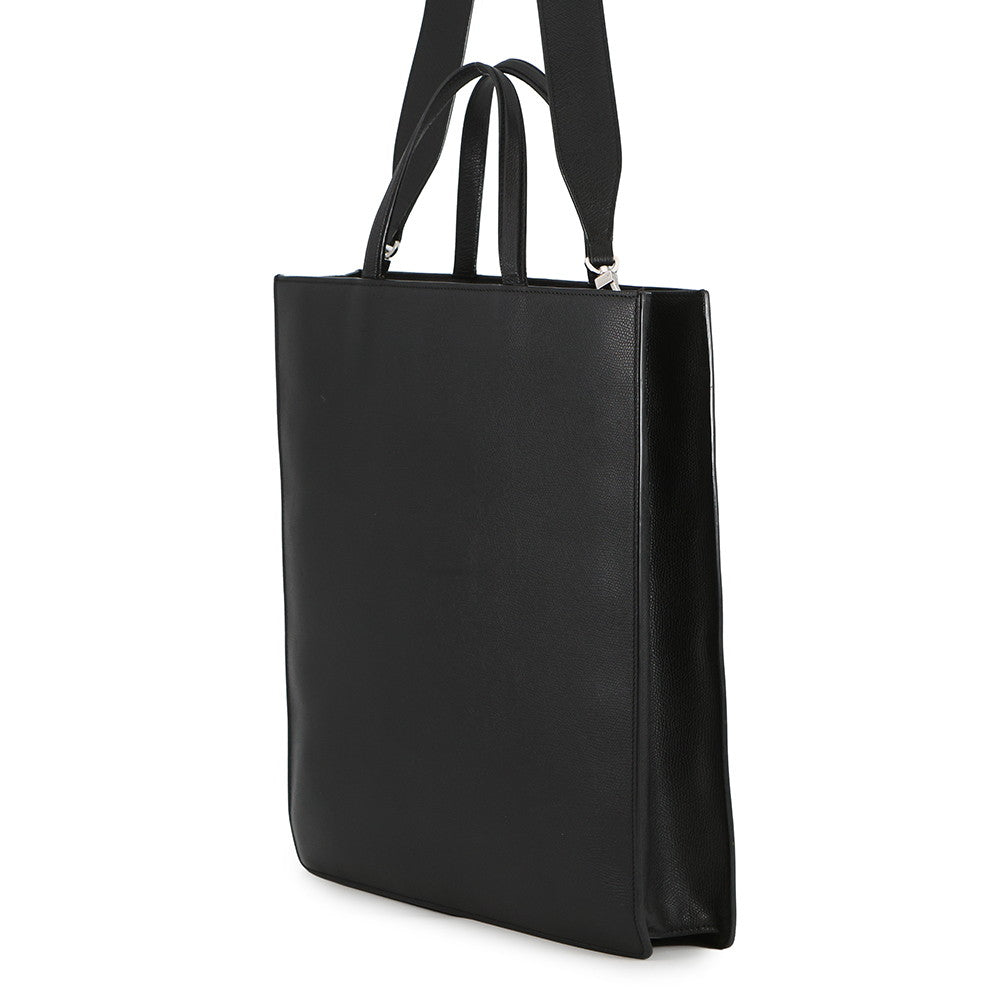 Valextra Valextra 2-Way Tote Black/Ivory Leather