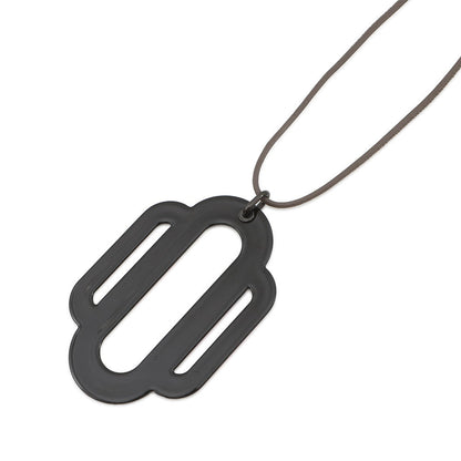 HERMES Necklace At Large Pink/White/Black Metal