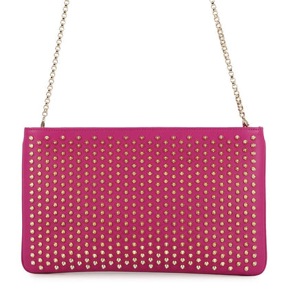 Christian Louboutin Studded ChainShoulder Pink Leather