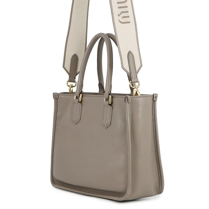 MIUMIU Vitello Daino 2WAY Bag Gray5BA249 Leather