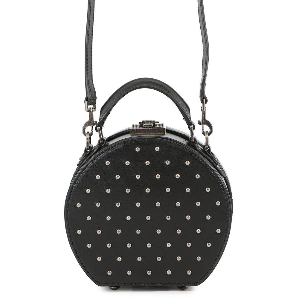 SAINT LAURENT PARIS Mikabox Studded 2WAY Handbag Black544378 Leather