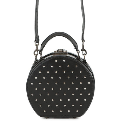 SAINT LAURENT PARIS Mikabox Studded 2WAY Handbag Black544378 Leather
