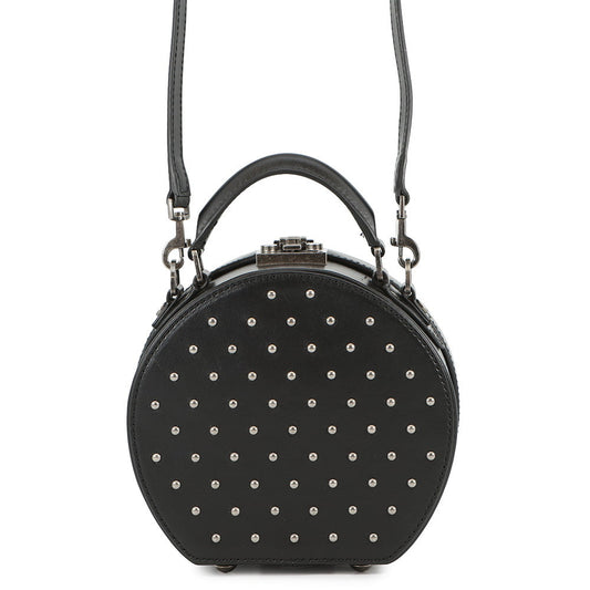 SAINT LAURENT PARIS Mikabox Studded 2WAY Handbag Black544378 Leather