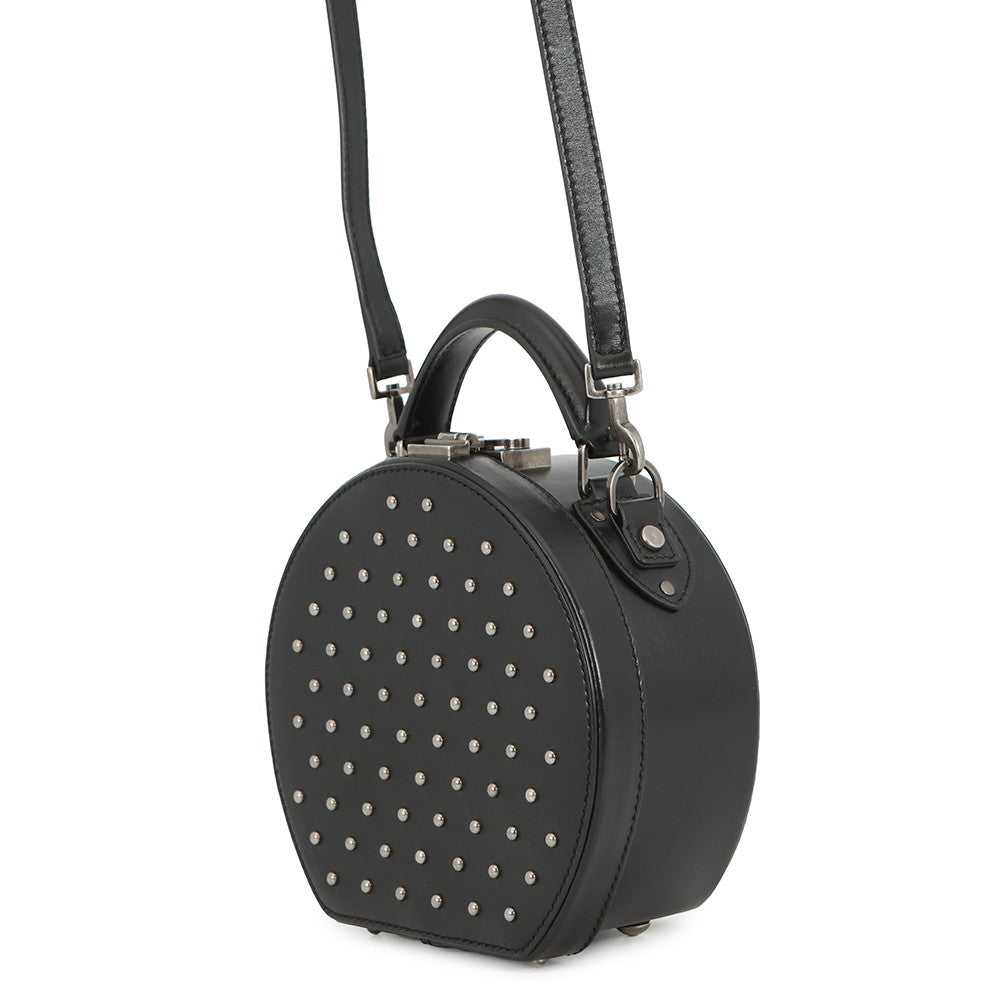 SAINT LAURENT PARIS Mikabox Studded 2WAY Handbag Black544378 Leather