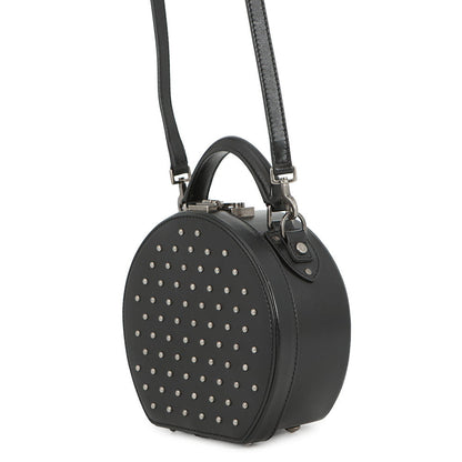 SAINT LAURENT PARIS Mikabox Studded 2WAY Handbag Black544378 Leather