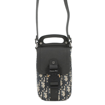 Dior Oblique Saddle Vertical Pouch Black/Beige/Navy2ADCA446YKS Leather Canvas