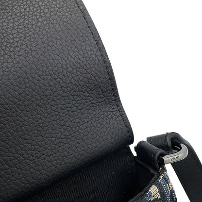 Dior Oblique Saddle Vertical Pouch Black/Beige/Navy2ADCA446YKS Leather Canvas