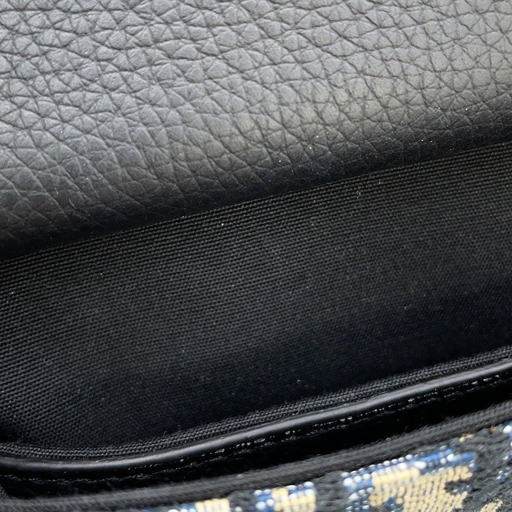 Dior Oblique Saddle Vertical Pouch Black/Beige/Navy2ADCA446YKS Leather Canvas