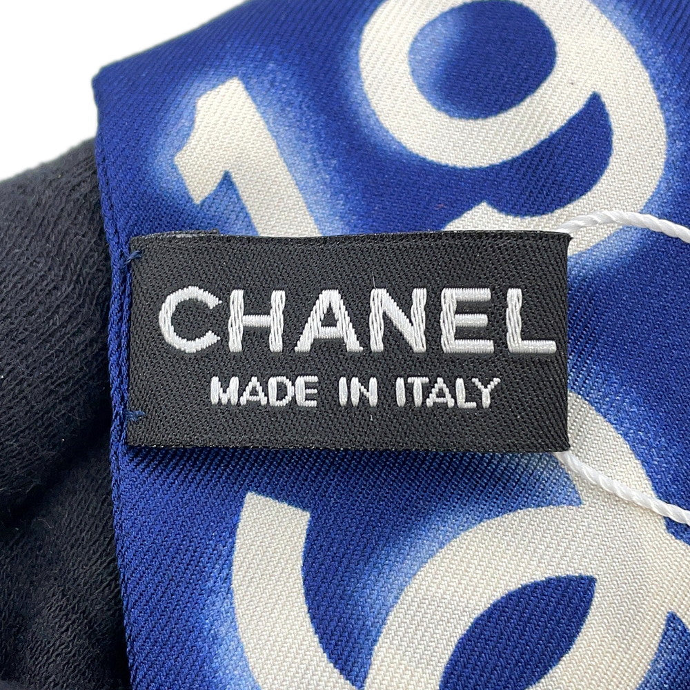 CHANEL hair band scarf Navy/WhiteAA0349 Silk100%