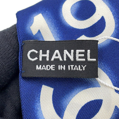 CHANEL hair band scarf Navy/WhiteAA0349 Silk100%