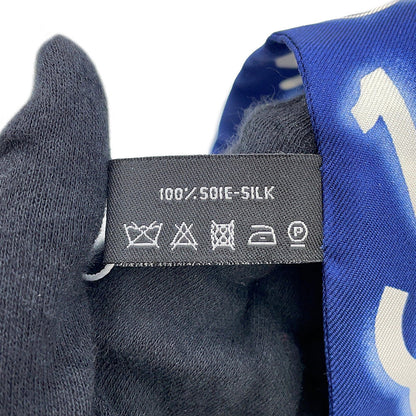 CHANEL hair band scarf Navy/WhiteAA0349 Silk100%