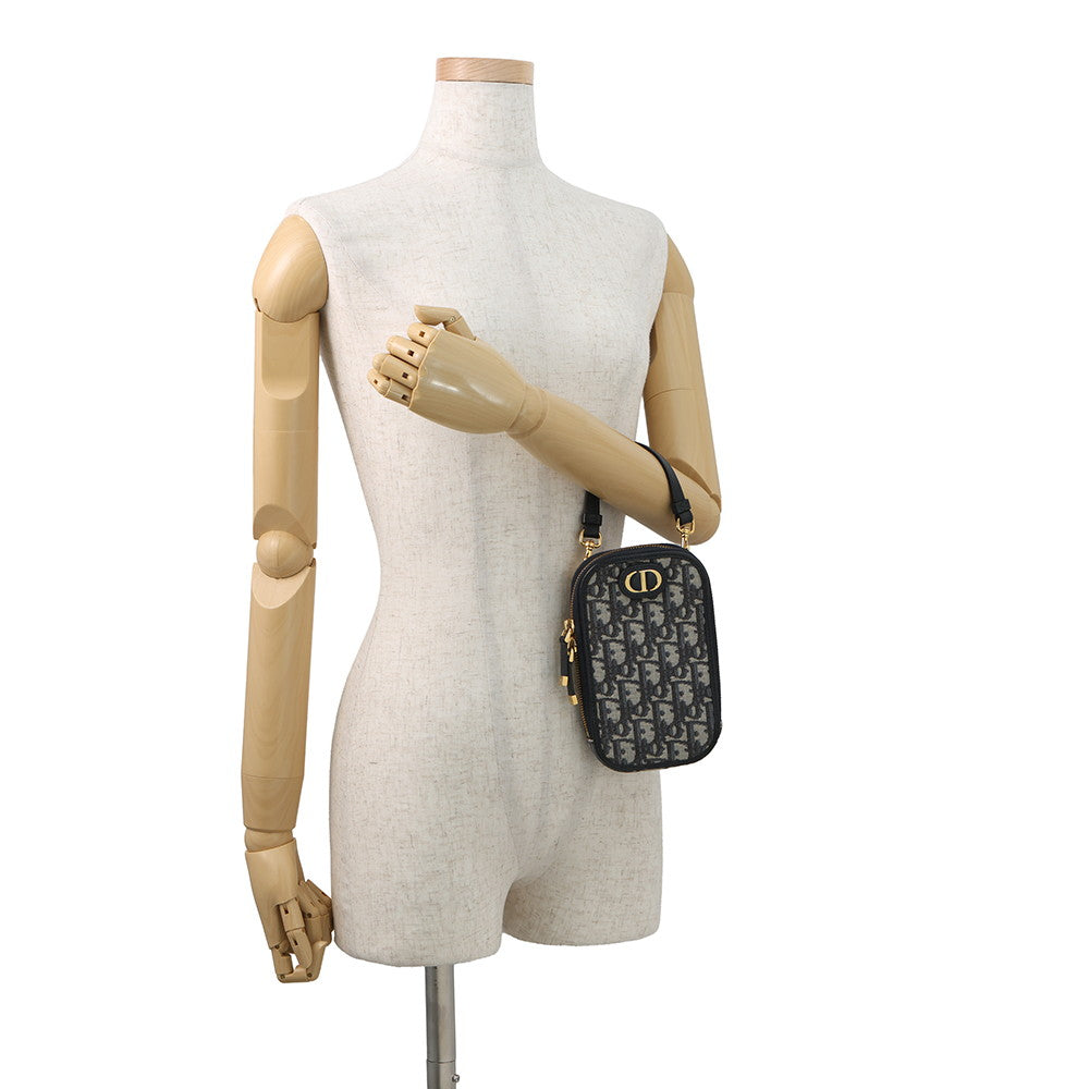 Dior Oblique 30 Montaigne Call'in Dior Phone Shoulder Bag Navy/BeigeS2114UTZQ Canvas Leather