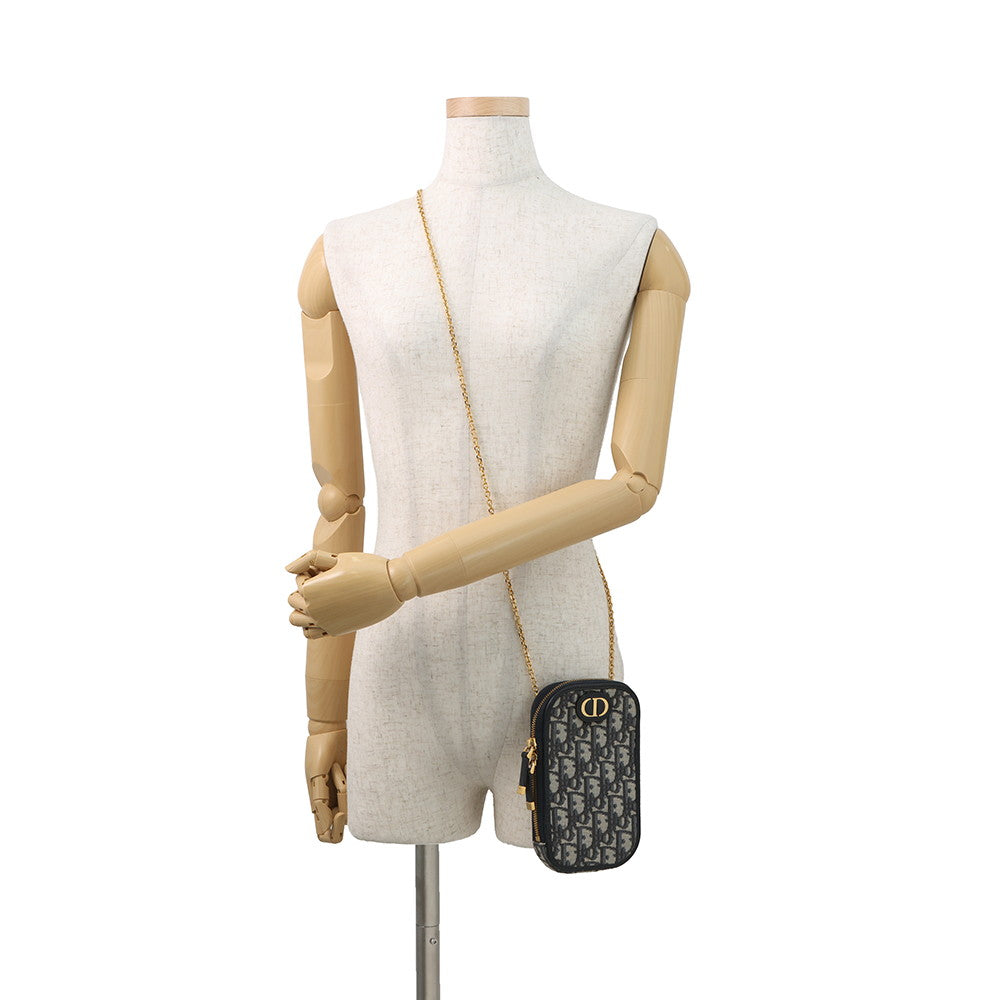 Dior Oblique 30 Montaigne Call'in Dior Phone Shoulder Bag Navy/BeigeS2114UTZQ Canvas Leather