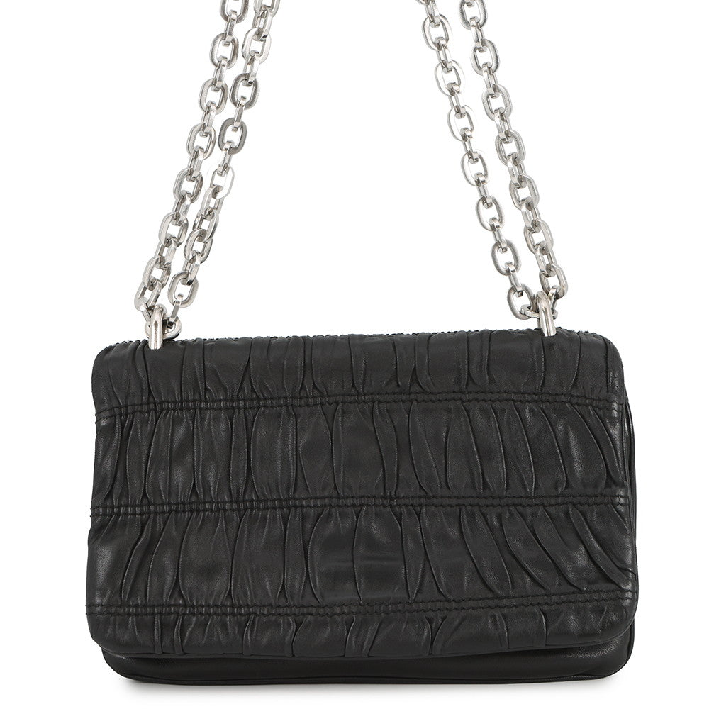 PRADA ChainShoulder Bag Black Leather