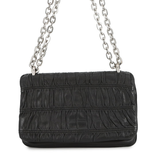 PRADA ChainShoulder Bag Black Leather