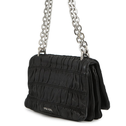 PRADA ChainShoulder Bag Black Leather