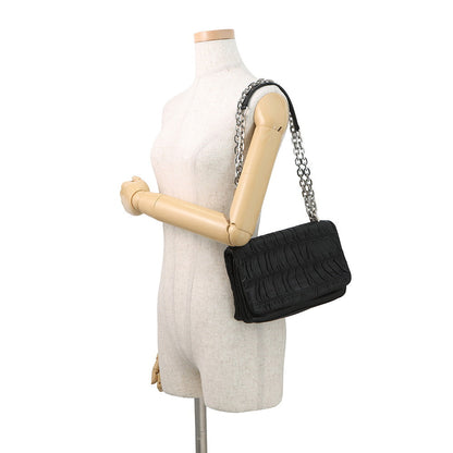 PRADA ChainShoulder Bag Black Leather