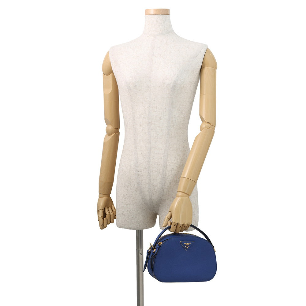 PRADA Odette 2WAY Bag Blue1BH123 Leather